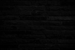 Old black brick wall texture for background with copy space for design. dark wallpaper photo