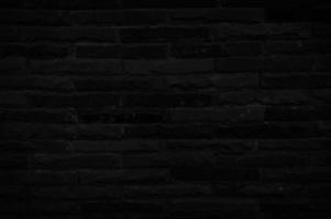 Old black brick wall texture for background with copy space for design. dark wallpaper photo