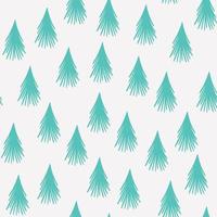 Merry Christmas and Happy New Year seamless pattern with various christmas tree. Modern hand draw illustrations. Colorful contemporary art vector