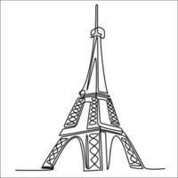 Eiffel in a continuous line drawing vector