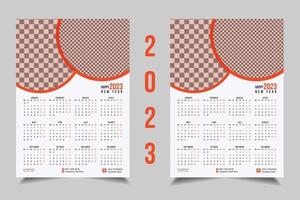 2023 1 page wall calendar design vector