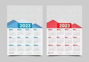 2023 1 page wall calendar design vector