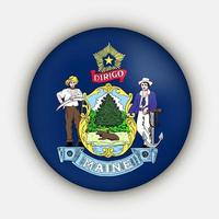 Maine state flag. Vector illustration.