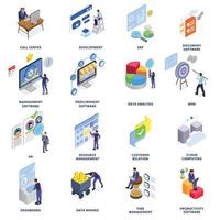 Business Software Isometric Set vector