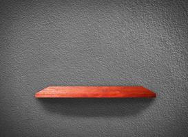 Hardwood shelves on concrete wall texture in minimal Style  background with clipping path for design photo