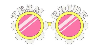 Team Bride Sunglasses Bachelorette Party Temporary Sticker or Badge vector