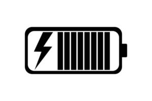 Charging battery icon vector illustration. Flat power battery sign illustration for graphic and web element.