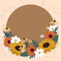 Hand Drawn Fall Floral Background vector