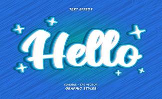 Hello Text Effect with Background. Effects can be used in Graphic Style settings Suitable for use as Title vector