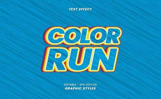 Color Run Text Effect with Background. Effects can be used in Graphic Style settings Suitable for use as Title vector