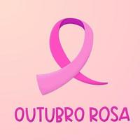 arte para octubre rosa en brasil, ilustración única y texturizada. traducción - octubre rosa. vector