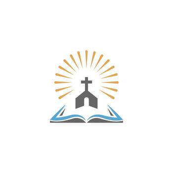 Church icon logo design vector