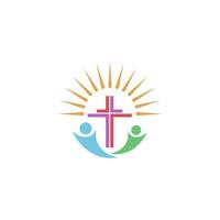 diseño del logotipo del icono de la iglesia vector