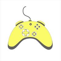 Bright gamepad in retro style. Game controller for computer playing vector illustration isolated on white background.