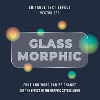 efecto de texto editable glassmorphic vector