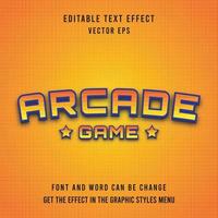 efecto de texto editable del juego de arcade vector