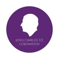 Portrait of King Charles III in profile. GVector illustration. vector