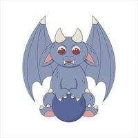 Vector gargoyle in a flat style. Mythical gargouille with fangs and claws.