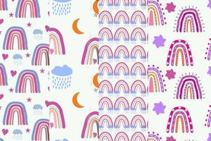 rainbow Seamless Pattern Set vector