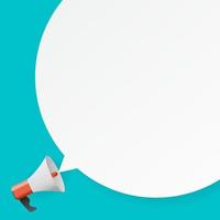 Megaphone with Empty Speech Bubble. Vector Illustration