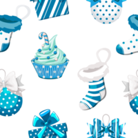 Blue seamless pattern for wrapping gifts for Christmas. png