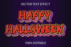 vector de efecto de texto feliz halloween