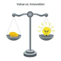 infografía de vector de negocio de valor versus innovación