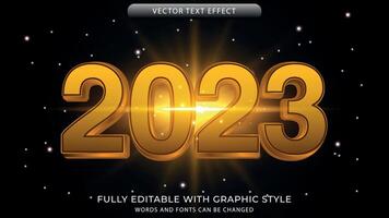 text effect 2023 editable with graphic style vector