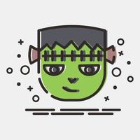 icono zombi. icono en estilo mbe. adecuado para impresiones, afiches, volantes, decoración de fiestas, tarjetas de felicitación, etc. vector