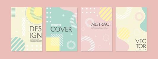 abstract geometric memphis templates set.Universal book cover Designs for Annual Report, journal, Brochures, Flyers, Presentations, Leaflet, Magazine. vector