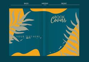 Beautiful book cover set. Aesthetic boho design with palm leaves. vector