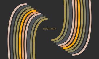 Retro pattern design in abstract style with colorful lines. Vector illustration.