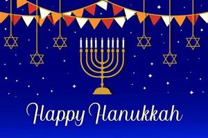 flat design hanukkah concept background vector