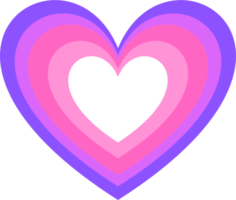forma de corazón colorido estilo rosa púrpura, elemento de decoración png