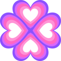 flor corazón colorido rosa púrpura estilo, elemento de decoración png