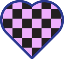 carino cuore forma scacchiera, dama, percalle, plaid, tartan decorazione png