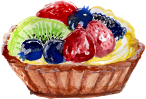 gâteau et pâtisserie à l'aquarelle png