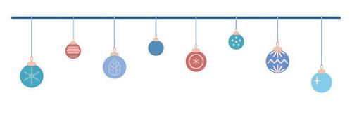 Christmas banner with a garland of Christmas balls. vector illustration