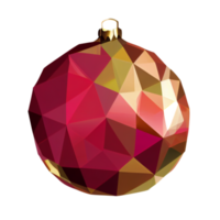 bola de natal em vermelho e dourado png