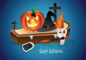 Halloween background spooky pumpkin card illustration design vector