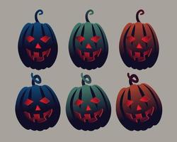 Colorful Halloween pumpkins vector