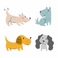 Cute dog. Character for  children  book. Pet. Vector illustration in doodle style. Puppy.