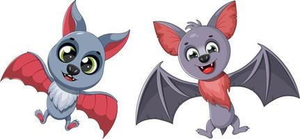 Two cartoon bats for Halloween postcard 12682711 Vector Art at Vecteezy