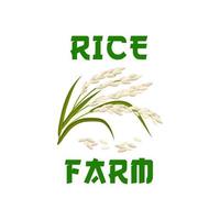 Rice plant vector poster or emblem