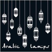 Ramadan Kareem arabic lantern design template vector