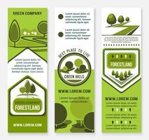 banners de vector de empresa de diseño de paisaje ecológico verde