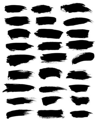 Paint or marker vector strokes, blobs, dabs set