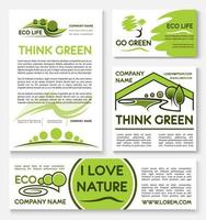 Eco green business banner template set design vector