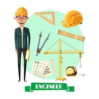 Engineer with tool icon for profession design vector