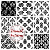 Damask ornament seamless patterns vector set